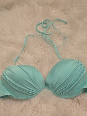 VS The Tease Halter Aqua Bikini Top - 32D
